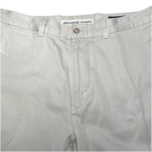 Selvage Khaki Lincs David Chu 33x32 (33x29.5) Mens Relaxed Beige Preppy